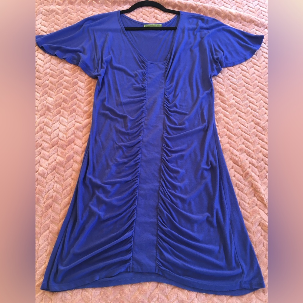 Draping royal blue dress